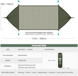 Camping Hammock with Mosquito Net,3 in 1 Function Parachute Portable Hammock,Double & Single Hammocks Tent for Travel Outdoor Indoor Hiking Patio - with Tree Straps,Carabiners,Aluminium Poles