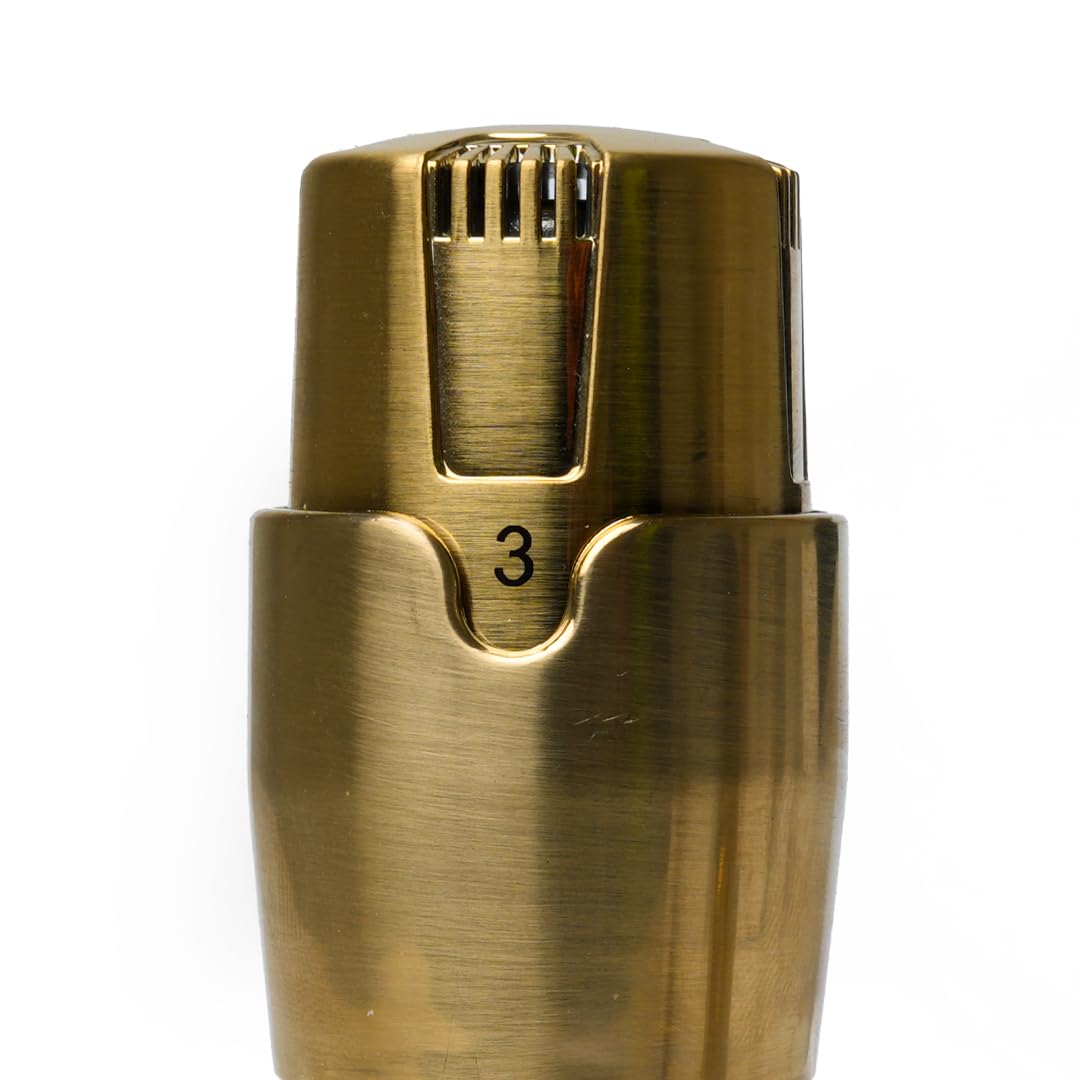 Gold Angled Thermostatic Radiator Valves TRV Modern Radiator Valves 15mm x 1/2" (Set of 2) for Heated Towel Rails & Central Heating Radiators Radiator Valve Set