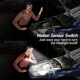 Headlamp Flashlight, 2-Pack Super Bright LED Rechargeable Headlight - Spotlight&Floodlight Combination,Sensor Control, 8 Modes,IPX5 Waterproof, 20+Hrs Runtime for Camping-Blue