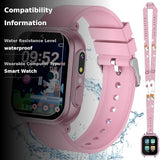 Kids Waterproof Smart Watch Girls Toys Age 6-8, Kids Watch with 32 Games Dual Camera HD TouchScreen Music Habit Tracking Alarm Pedometer Christmas Birthday Gifts Ideas for Girls 3-12 Year Old(Pink)