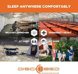 Disc-O-Bed Large Outdoor Convertible 2 Person Bench and Double Camping Cot Portable Bed Bunk System for Adults, Navy