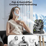 Misting Fan Portable with RGB Lantern, 12000 mAh Rechargeable Camping Mist Fan with Emergency Battery Power Bank Hurricane Supplies, Perfect Cooling Mister for Outdoor Travel