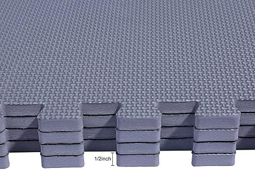 BalanceFrom Puzzle Exercise Mat with EVA Foam Interlocking Tiles for MMA, Exercise, Gymnastics and Home Gym Protective Flooring, Multiple Sizes and Colors