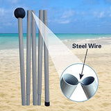 Beach Canopy Beach Tent UPF50+ 11x11 FT Easy to Setup Extra Windproof Rope Sun Shelter Beach Shade Canopy with 4 Stability Poles Outdoor Shade for Beach Camping Family