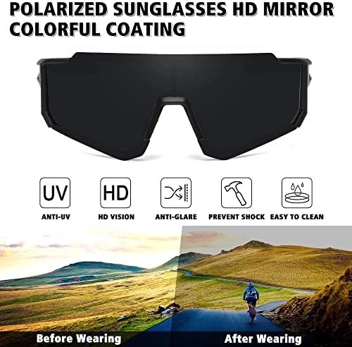 STORYCOAST Polarized Sports Sunglasses for Men Women,Driving Fishing Cycling Mountain Bike Sunglasses UV400 Protection