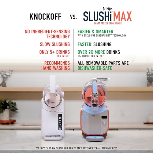 Ninja SLUSHi Max XXL Smart Frozen Drink Maker | Top Performance & Smart Technology, Party-Size 150oz Capacity, No Ice Needed, 6 Programs, Ideal Temp & Texture up to 12 hours | Blue FS605SG