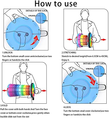 ALEVMOOM Upgraded Portable Collapsible Folding Stool with Cushion Retractable Telescoping Stool for Adults Sturdy Capacity 440lbs Camping Stool for Outdoor Hiking Garden BBQ with Bag