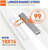 MAGZO Magnetic Screen Door Fit Door Size 72 x 96 Inch, Screen Size 74" x 97" Polyester Sturdy Mesh with Heavy Duty Full Frame Hook & Loop-White