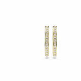 Swarovski Sommerset hoop earrings, Small, White, Gold-tone finish