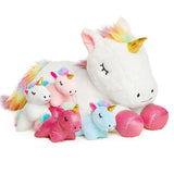 Vposyako 5 Pieces Unicorn Toys Stuffed Animals for Girls, 1 Mommy Unicorn with 4 Babies, Soft Plush Toys Gifts for Girls 3 4 5 6 7 8 9 Years, Kids, Children, Christmas, Birthday, Valentine's