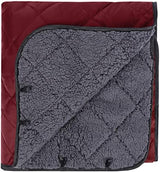 REDCAMP Large Warm Blanket with Sherpa Lining, Cold Weather Outdoor Blanket Windproof for Camping Stadium, Machine Washable 79"x 79" Red