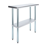 AmGood 14 in. x 36 in. Stainless Steel Work Table | Metal Kitchen Food Prep Table | NSF