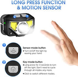 LHKNL Headlamp Flashlight,4-Pack 1200 Lumen Ultra-Light Bright LED Rechargeable Headlight with White Red Light,Waterproof Motion Sensor Head Lamp,8 Mode for Outdoor Camping Running Cycling Fishing