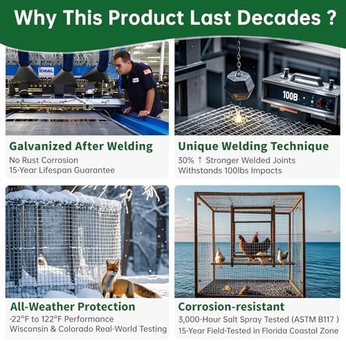 AMAGABELI GARDEN & HOME Hardware Cloth 1/4 Inch 48in x 100ft 23gauge Galvanized After Welding Fence Mesh Roll Plant Supports Poultry Netting Chicken Wire Snake Fence Gopher Racoons Gutter Guard JW004