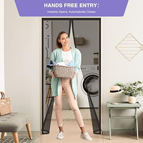 Titan Mall Fiberglass Magnetic Screen Door, Self Sealing & Heavy Duty Door Screen Magnetic Closure Keep Bugs Out, Retractable & Hands Free Door Screen 39" x 82"