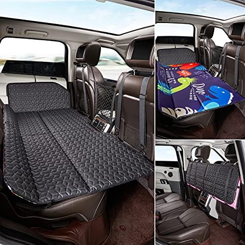 ABE Non-Inflatable Car Bed Mattress,Double-Sided Folding,Portable Back Seat, Travel Camping Mattress for Sleeping(Dinosaur World), for SUV