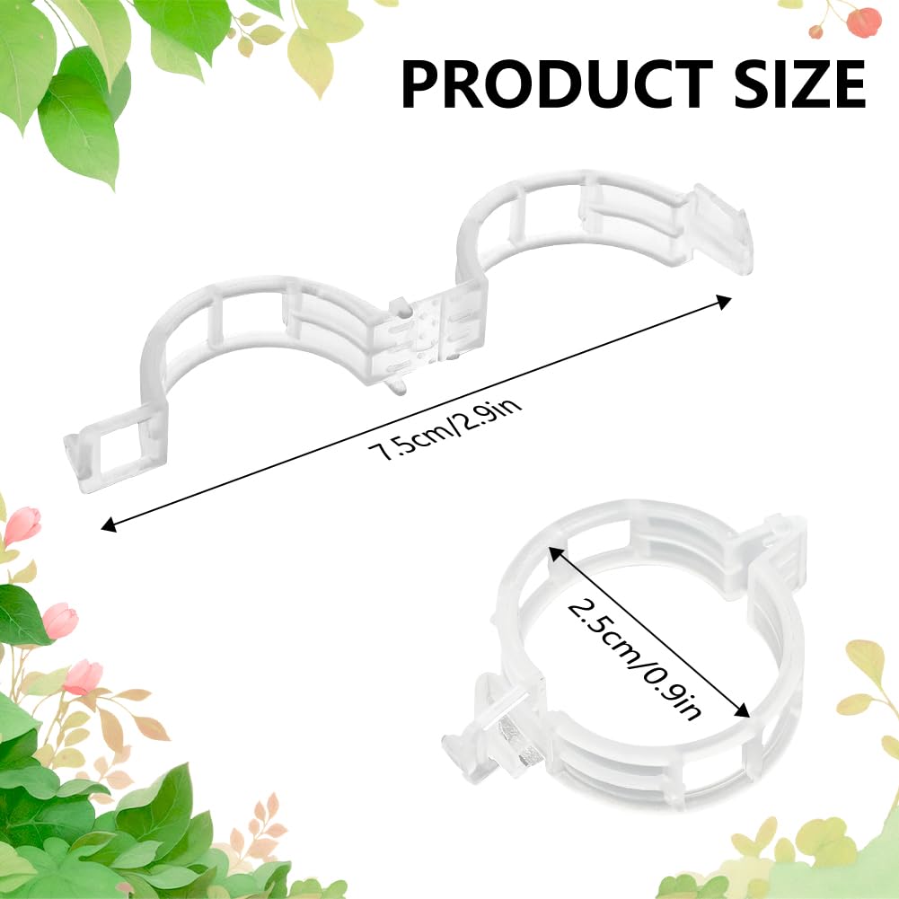 Plant Support Clips, Reusable Garden Clips for Securing Plants (100, White)