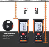 Laser Measure Mute Distance with 2 Bubble Levels, Measure Distance, Area and Volume HD50