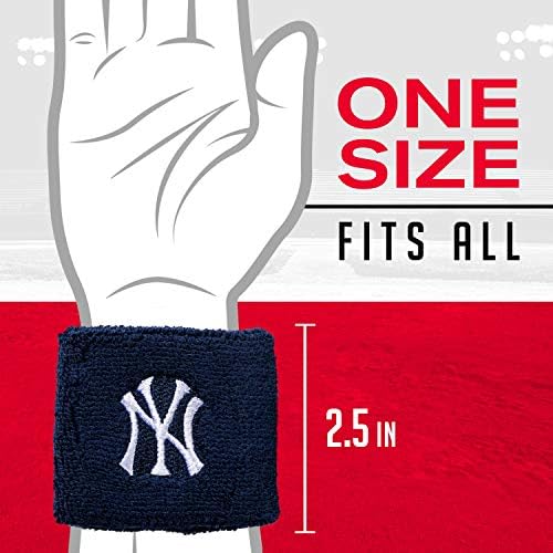 Franklin Sports MLB Team Licensed Baseball Wristbands - MLB Team Logo Sweat Wristbands - Great for Costumes + Uniforms - Pair