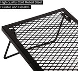 REDCAMP Folding Campfire Grill Heavy Duty Steel Grate, Portable Camp Fire Cooking Racks for Over Fire Pit