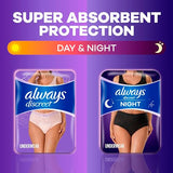Always Discreet Adult Incontinence Underwear for Women and Postpartum Underwear, Large, Up to 100% Bladder Leak Protection, 28 Count