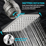 Cobbe High Pressure Filtered Shower Head Combo, Rain Shower Head with 20 Stage Shower Head Filter for Hard Water - Adjustable Replacement Remove Chlorine and Harmful Substances, Brushed Nickel