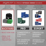 Play Platoon Cornhole Bags Weather Resistant- Set of 8 Regulation Bean Bags for Tossing- Official Professional Size & Weight Corn Hole Bags Two Color All Weather Cornhole Beans Bag Set with Tote Bag