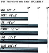 Classic Heavy-Duty Super-Duty Ferro Rod Fire Starter with Premium Ferrocerium Rod Superb Carbon Alloy Steel Striker 550 Paracord Lanyard Handle for Camping Emergency Survival Hiking BBQ EDC