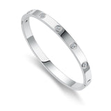 RIMRIVA Silver Bracelets for Women Trendy Love Bangle Friendship