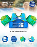 Toddler Swim Vest for 1-3-5,6,7,8,9 Years Old, Puddle Pool Floats Kids Jumper 20-30-50-60-70 Pounds, Swimming Arm Floaties with Shoulder Harness Arm Wings for Swimmies, Toddlers, Boys, Girls