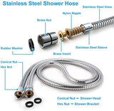 High Pressure Handheld Shower Head Briout 5-Settings Powerful Water Spray Shower Head against Low Pressure Water Flow with Stainless Hose and Adjustable Mount