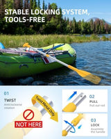 OCEANBROAD Telescoping Emergency Paddle 21''-42''/26''-54'' Aluminium Shaft for Kayaing Boating Canoeing River Tubing