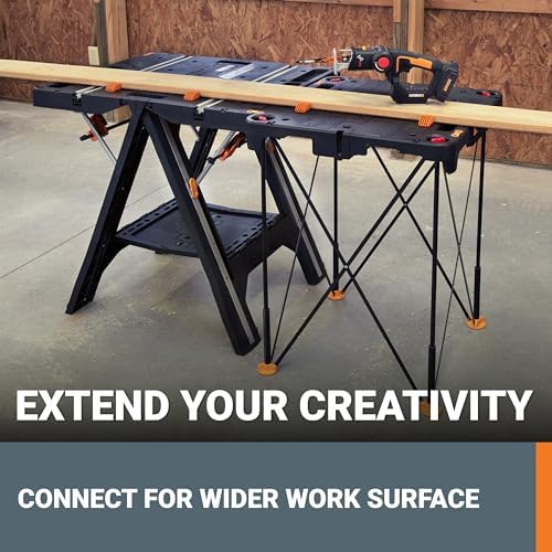 Worx WX066 Sidekick Folding Work Table, Portable All-in-one Work Bench