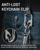 TISUR Titanium Carabiner Keychain Clip, Anti-Lost Key Ring Holder, Self-Locking Metal Gate Clip Key Chain Bottle Opener for Men Women