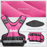 ZELUS Weighted Vest for Men and Women | 4-10lb/11-20lb/20-32lb Vest with 6 Ironsand Weights for Home Workouts | Adjustable Body Weight Vest Exercise Set for Cardio and Strength Training