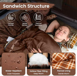 KingCamp Sleeping Bag for Adults, Cold Weather & Warm XL Big and Tall Flannel Sleeping Bags with Compression Sack Portable Waterproof Essentials Gear Accessories for Outdoor Camping