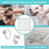 25 Pack, Disposable Shower Drain Hair Catcher Mesh Stickers, 6 inch, Square
