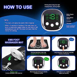 EMS Foot Massager Mat -Foot Massager Pad for Pain Plantar Relief, Muscle Relaxation, Foldable Legs & Feet Massager Pad with 8 Modes, 19 Levels