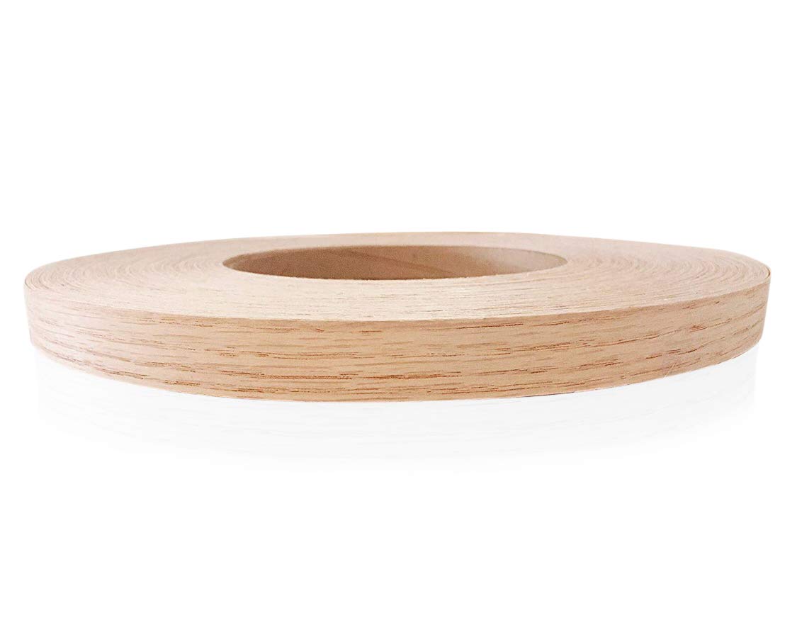 Edge Supply Red Oak 2 in x 250 ft Roll – Pre-Glued Iron On Wood Veneer Tape – Wood Veneer Edge Banding Tape with Hot Melt Adhesive, Smooth Sanded Finish Ideal for Furniture & DIY, Made in USA