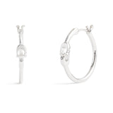 COACH Signature Hoop Earrings Rhodium One Size