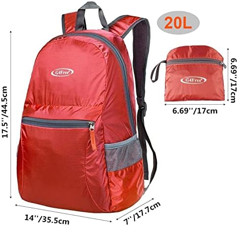 G4Free 20L Lightweight Packable Backpack Travel Hiking Daypack Foldable Backpack for Men Women