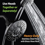 AquaDance for California - 7" Premium High Pressure 3-Way Rainfall Combo for Best of Both Worlds - Luxury 6-Setting Rain Showerhead and Hand Held Shower Separately or Together - Matte Black Finish