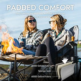 Dowinx Double Camping Chair Loveseat, Portable Folding Outdoor Lawn Chair with Padded Seats, Armrests, Side Pockets, 440lbs Capacity for Beach, Patio, Picnic - Blue PRO