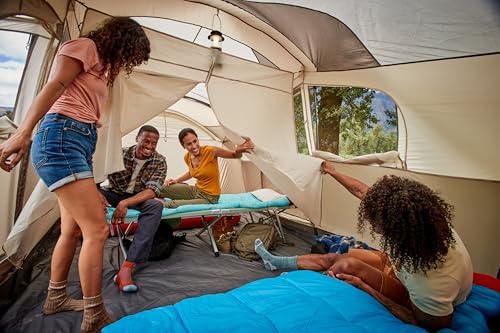 Coleman WeatherMaster 10-Person Tent with Rainfly & Room Divider, Spacious Weatherproof Family Tent with Carry Bag