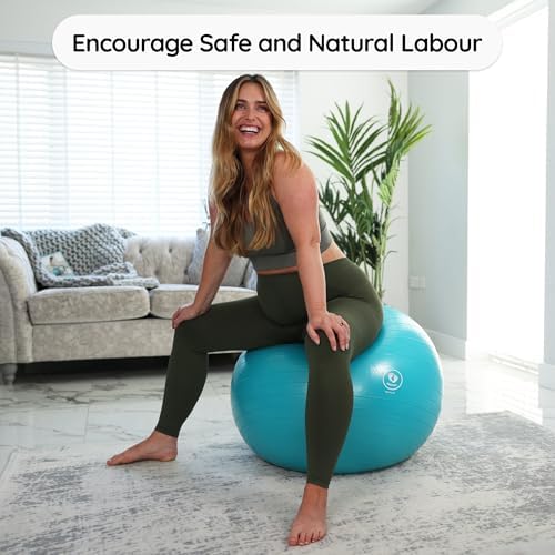 BABYGO® Birthing Ball for Pregnancy & Labor + Our Award Winning Book - Exercise, Birth & Recovery Plan, 5X Stronger Than a Yoga Ball with Eco Friendly Material