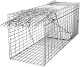 SZHLUX 32" Live Animal Cage Trap, Heavy Duty Folding Raccoon Traps, Humane Cat Trap for Stray Cats, Raccoons, Squirrel, Skunk, Mole, Groundhog, Armadillo, Rabbit, Catch and Release