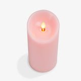 Luminara Blooming Mauve Garden Pillar Candles - Flameless Real-Flame Nature-Inspired Battery Operated LED Decor - Spring Summer Collection - 3" x 6.5"