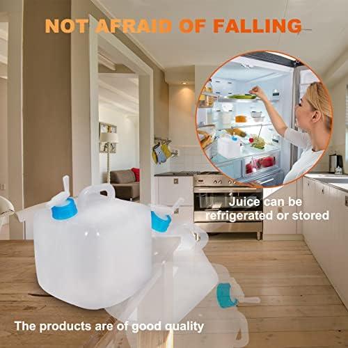 2 Pack 5.3 Gallon Collapsible Water Container with Spigot, Portable Foldable Water Container, Camping Water Storage Jug Tank for Outdoor Sports Camping Hiking Emergency