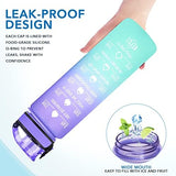 Enerbone Water Bottle, Leakproof BPA & Toxic Free, Motivational Water Bottle with Times to Drink and Straw, Fitness Sports Water Bottle with Strap for Office, Gym, Outdoor Sports