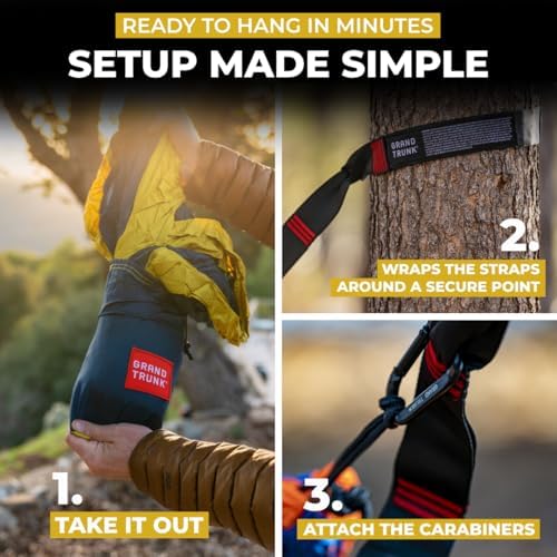 Grand Trunk Double Deluxe Parachute Nylon Hammock - 500lb Capacity Camping Hammock, 10.5x6.5ft, Lightweight & Durable (Olive Green/Khaki)